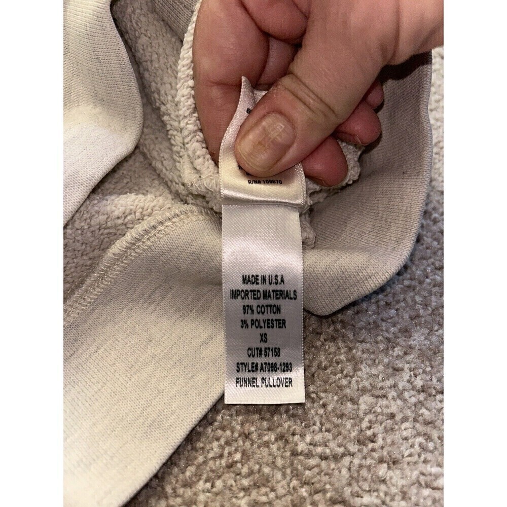 Agolde Womens Funnel Neck Sweatshirt XS Oatmeal - Picture 6 of 7